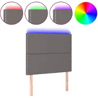 vidaXL Tête de lit LED Gris 100x5x118/128 cm Similicuir