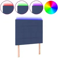 vidaXL Tête de lit LED bleue 100x5x118/128 cm Tissu