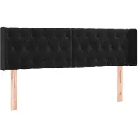 vidaXL Tête de lit avec oreilles noir 147x16x78/88 cm velours