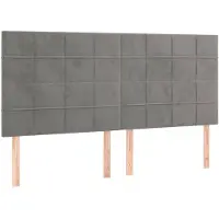 vidaXL Têtes de lit 4 pcs. Gris clair 100x5x78/88 cm velours