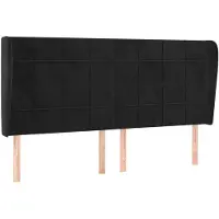 vidaXL Tête de lit avec oreilles noir 203x23x118/128 cm velours
