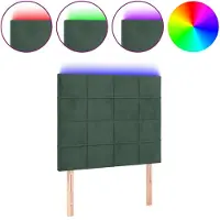 vidaXL Tête de lit LED vert foncé 100x5x118/128 cm velours