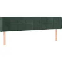 vidaXL Tête de lit avec oreilles vert foncé 203x16x78/88 cm velours