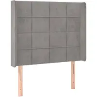 vidaXL Tête de lit avec oreilles gris clair 93x16x118/128 cm velours