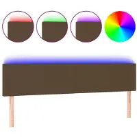 vidaXL Tête de lit LED brun foncé 180x5x78/88 cm Tissu