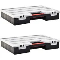vidaXL Boîtes d'assortiment 2 pcs. Séparateurs réglables 460x325x80 mm