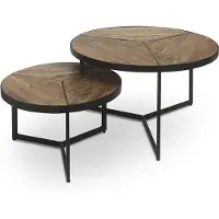Rousseau Lot de 2 tables basses Arya - bois de mango