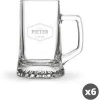 Yoursurprise Chopes en verre gravées - 6 pcs