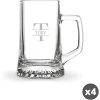 Yoursurprise Chopes en verre gravées - 4 pcs