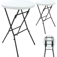 Casaria 2x Mange-debout 110x72cm blanc pliant