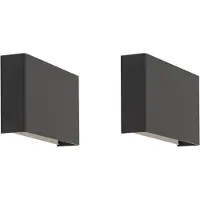 QAZQA Lot de 2 appliques murales modernes noires - Otan