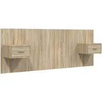 vidaXL Tête de lit avec tables de chevet Chêne Sonoma Matériau dérivé du bois
