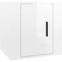 vidaXL Armoire TV murale blanc brillant 40x34,5x40 cm