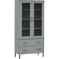vidaXL Bibliothèque avec pieds en métal Gris 85x35x172,5 cm Bois OSLO