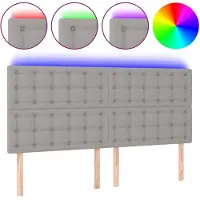 vidaXL Tête de lit LED gris clair 180x5x118/128 cm Tissu