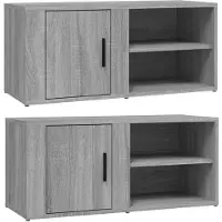 vidaXL Armoires TV 2 pcs. Gris Sonoma 80x31,5x36 cm Matériau dérivé du bois