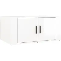 vidaXL Table basse blanc brillant 80x50x36 cm bois composite