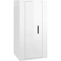 vidaXL Meuble TV mural blanc brillant 40x34,5x80 cm