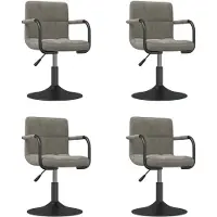 vidaXL Chaise de salle à manger 4 pcs. Pivotantes Gris clair Velours