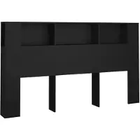 vidaXL Tête de lit avec étagères Noir 180x18,5x104,5 cm