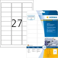 Herma Étiquettes badges textile 4511 - 63,5 x 29,6 mm – repositionnable - sans bord - 27 étiquettes par feuille - paquet de 20 feuilles