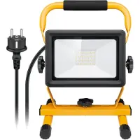 Pro Projecteur de chantier LED avec pied, 50 W avec 4250 lm et lumière blanche froide 6500 K noir/jaune