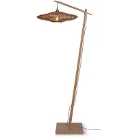 Good&Mojo - Lampadaire Zanzibar - bambou/rotin - 73x55x176cm pour salon, chambre à coucher