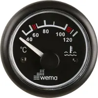 Wema Blackline 25-120°c Water Temperature Indicator Argenté 52 mm