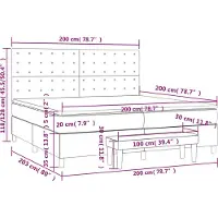 vidaXL Lit Boxspring Matelas Marron Cappuccino 200x200cm Similicuir