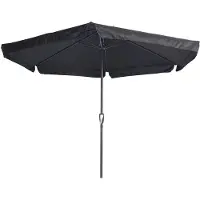 Lesli Living Parasol bâton Gemini 300 cm avec volan noir