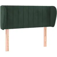 vidaXL Tête de lit avec oreilles vert foncé 83x23x78/88 cm velours