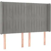 vidaXL Tête de lit avec oreilles gris clair 147x16x118/128 cm velours