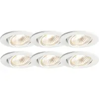QAZQA Ensemble de 6 spots encastrés blancs orientables - Cisco