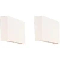 QAZQA Ensemble de 2 appliques murales modernes blanches - Otan
