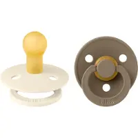 BIBS Colour Tétine - 2 Pack - Taille 2 - Tour - Ivory/Dark Oak - - 6-18 mois - Tétine