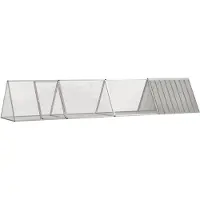 vidaXL Cage à lapins Gris 403,5x80,5x71 cm Acier galvanisé