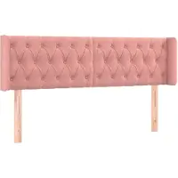 vidaXL Tête de lit avec oreilles rose 147x16x78/88 cm velours