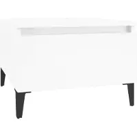 vidaXL Table d'appoint Blanc brillant 50x46x35 cm Bois d'ingénierie