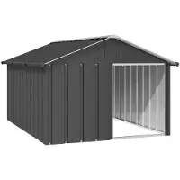 vidaXL Niche pour chiens Anthracite 116,5x153x81,5 cm Acier galvanisé