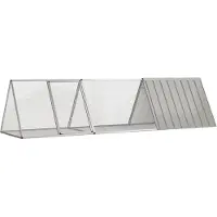 vidaXL Cage à lapins Gris 302,5x80,5x71 cm Acier galvanisé