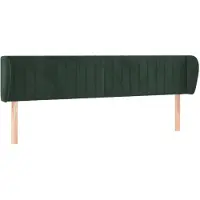 vidaXL Tête de lit avec oreilles vert foncé 203x23x78/88 cm velours