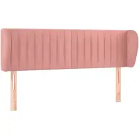 vidaXL Tête de lit avec oreilles rose 147x23x78/88 cm velours