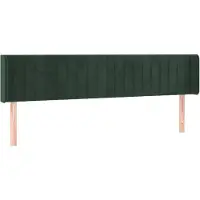 vidaXL Tête de lit avec oreilles vert foncé 203x16x78/88 cm velours