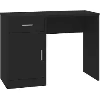 vidaXL Bureau avec espace de rangement noir 100x40x73 cm Bois composite