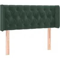 vidaXL Tête de lit avec oreilles vert foncé 103x16x78/88 cm velours