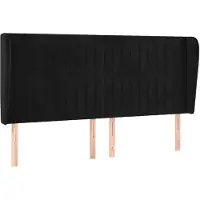 vidaXL Tête de lit avec oreilles noir 183x23x118/128 cm velours