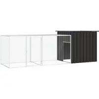 vidaXL Cage à poules Anthracite 300x91x100 cm Acier galvanisé