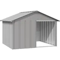 vidaXL Niche pour chiens Gris 116,5x103x81,5 cm Acier galvanisé