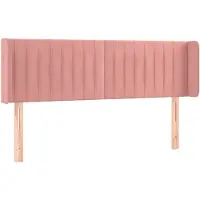 vidaXL Tête de lit avec oreilles rose 147x16x78/88 cm velours
