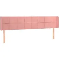 vidaXL Tête de lit avec oreilles rose 163x16x78/88 cm velours